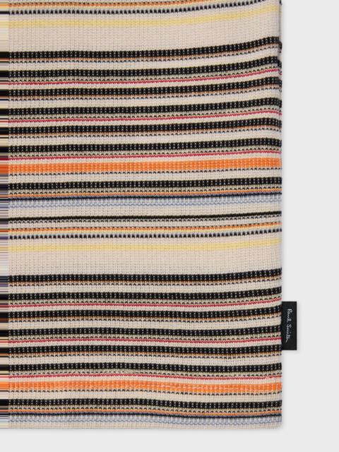 Paul Smith Ecru Multistripe Cotton-Blend T-Shirt