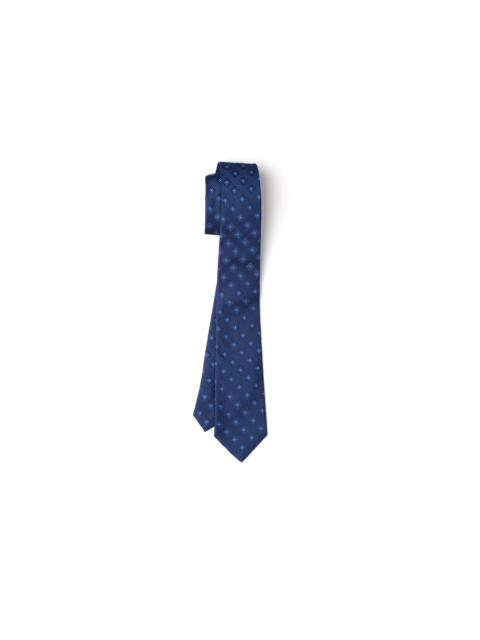 Diamond motif tie
Silk Weave Navy