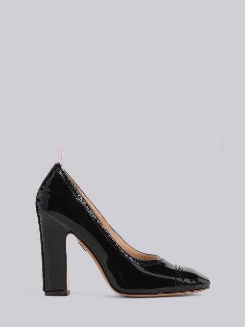 Thom Browne Soft Patent Slim Block Heel Court Shoe