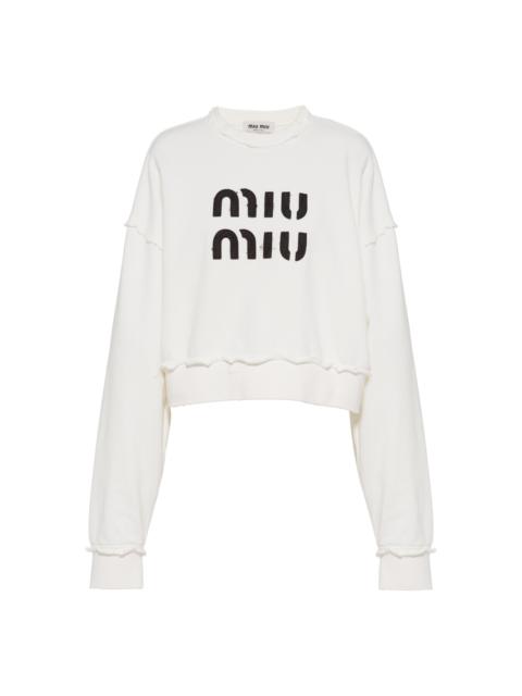 Miu Miu Embroidered cotton sweatshirt
