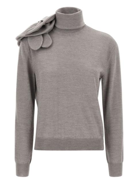 Moschino 3D-flower high-neck sweater