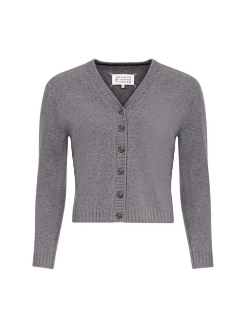 V-neck wool cardigan