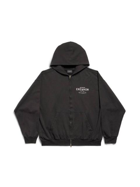 BALENCIAGA Erewhon® Los Angeles Zip-up Hoodie Medium Fit in Black/white