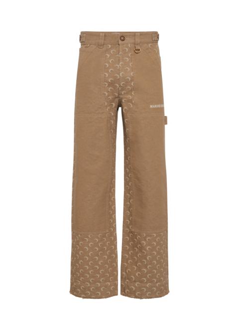 Marine Serre Moon Jacquard Twill Workwear Pants