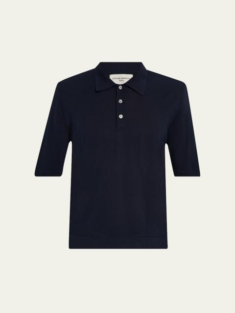 OFFICINE GÉNÉRALE Men's Brutus Knit Polo Shirt