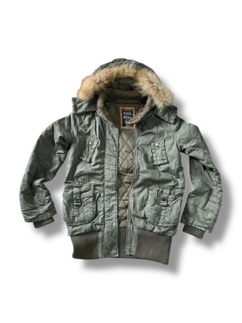 Other Designers Le Grande Bleu (L.G.B.) × Von Dutch - Von Dutch G.O.A Army Fur Hooded Tactical Jacket