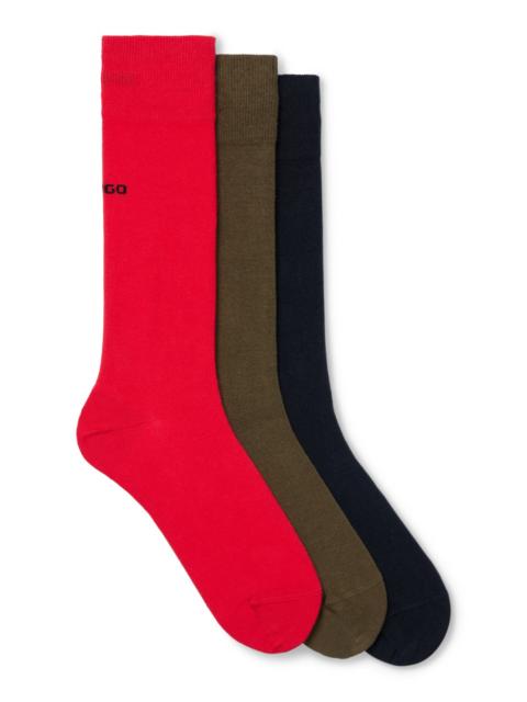 HUGO THREE-PACK OF REGULAR-LENGTH SOCKS WITH LOGO DETAILS