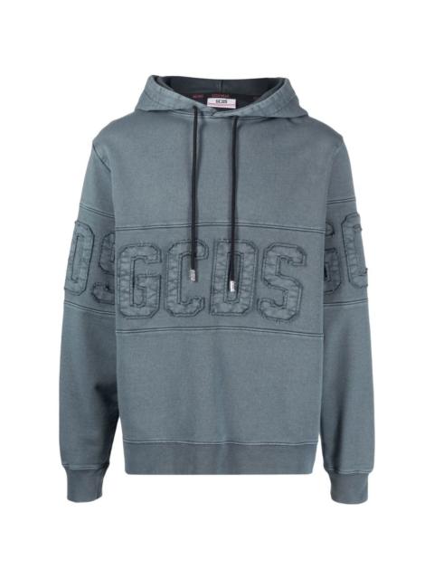 GCDS embroidered-logo patch hoodie