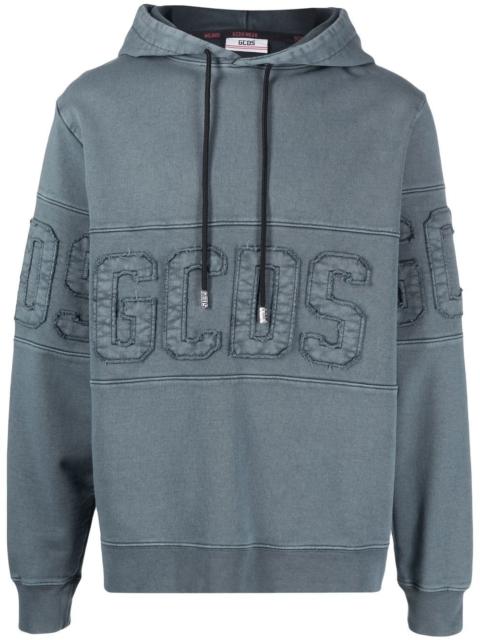 GCDS embroidered-logo patch hoodie