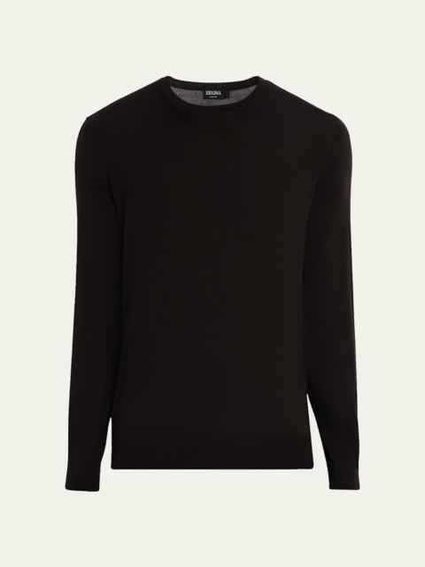ZEGNA Men's Cashseta Cashmere and Silk Crewneck Sweater
