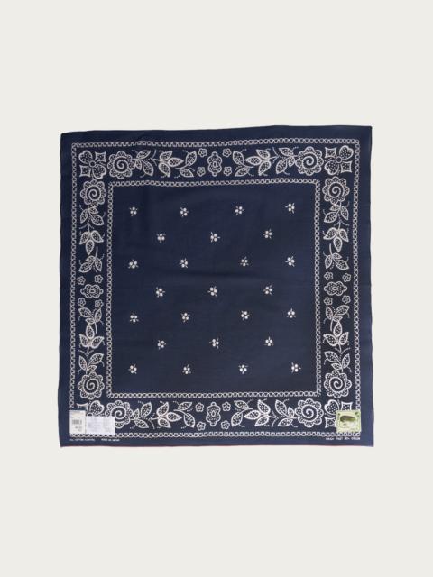 Kapital Fastcolor Selvedge Bandanna (ESCARGOT FLOWER) 30x30 - Navy