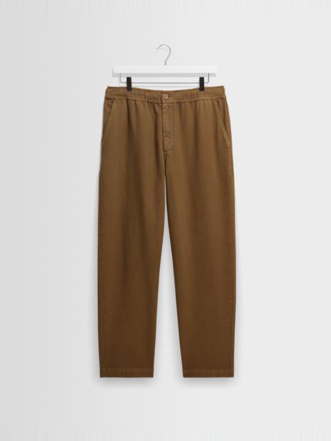 Wax London Kurt - Dark Tan Organic Cotton Twill Trouser