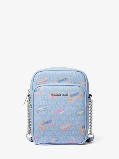 MICHAEL KORS Jet Set Medium Printed Signature Logo Crossbody Bag