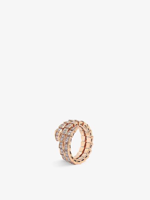 Serpenti Viper 18ct rose-gold and 1.22ct brilliant-cut diamond ring