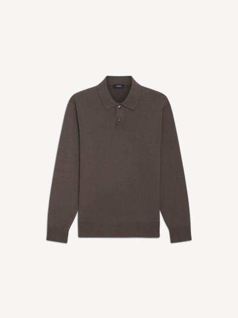 Theory Goris Long-Sleeve Polo Shirt in Light Bilen