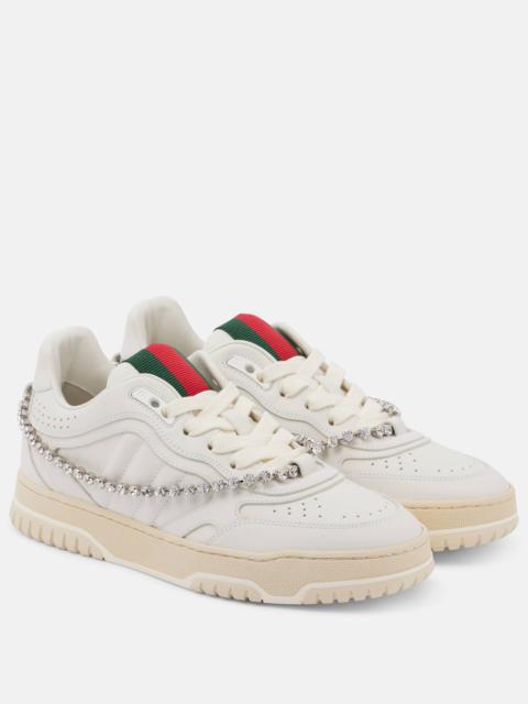 Gucci Re-Web embellished leather sneakers