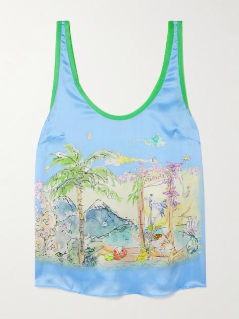 ALÉMAIS + Anouk Colantoni Printed Silk-satin Tank