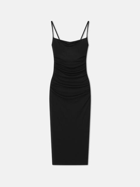 Mesh Jersey Midi Dress – Black