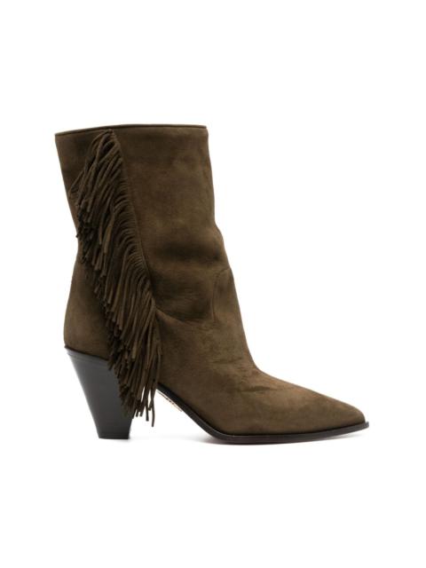 fringed suede boots