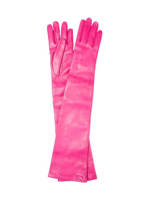 VLogo Signature leather gloves