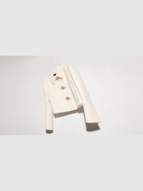 GUCCI Crêpe wool jacket with Double G button