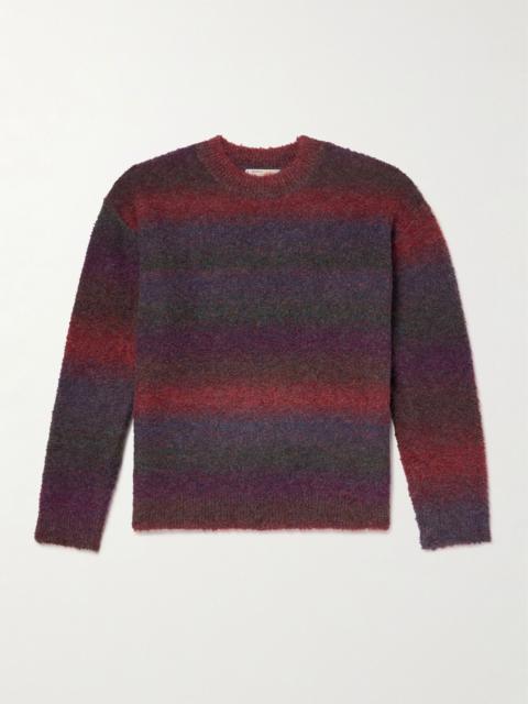 FrizmWORKS Striped Bouclé Sweater Purple