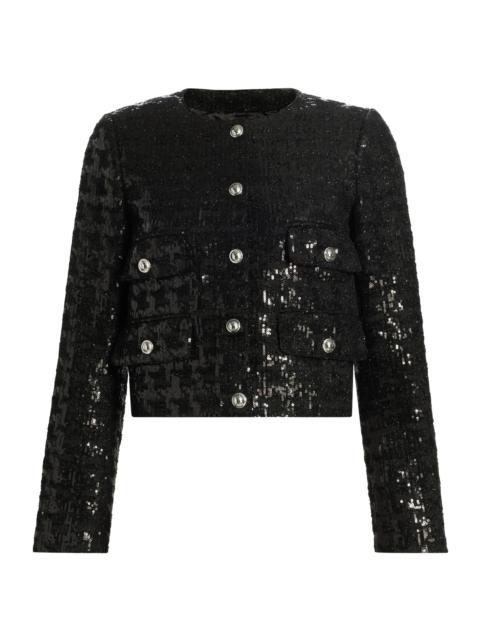 MICHAEL KORS Women's Sequin Tweed Crop Jacket - Black