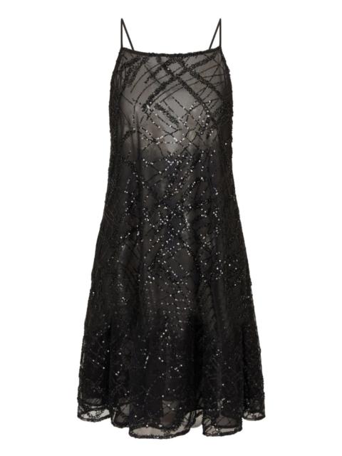 sequin-embellished backless mini dress