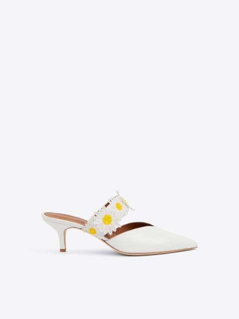 MALONE SOULIERS Mindy 45 - White Leather Kitten Heels