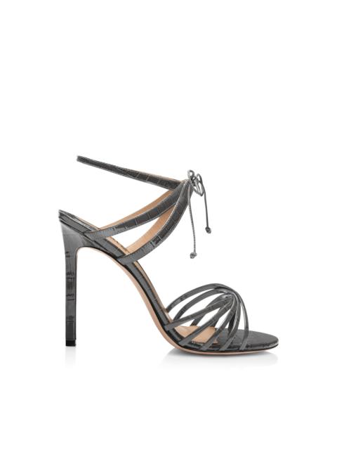 STAMPED CROCODILE LEATHER ANGELICA SANDAL