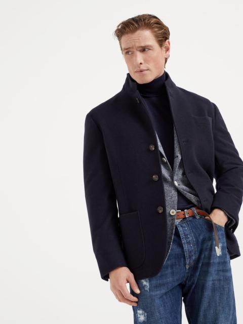 Water-resistant lightweight cashmere jacket-style outerwear