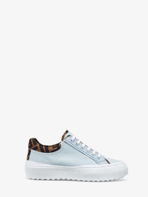 FENDI Light blue canvas and TPU low-tops