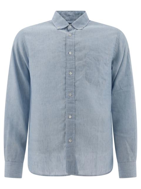 Linen Shirt With Chest Pocket Shirts Light Blue