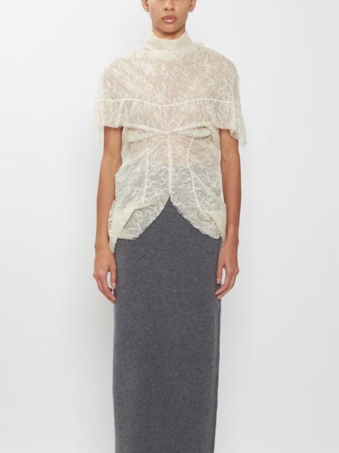 COLLEEN ALLEN Draped Ruffle Lace Blouse