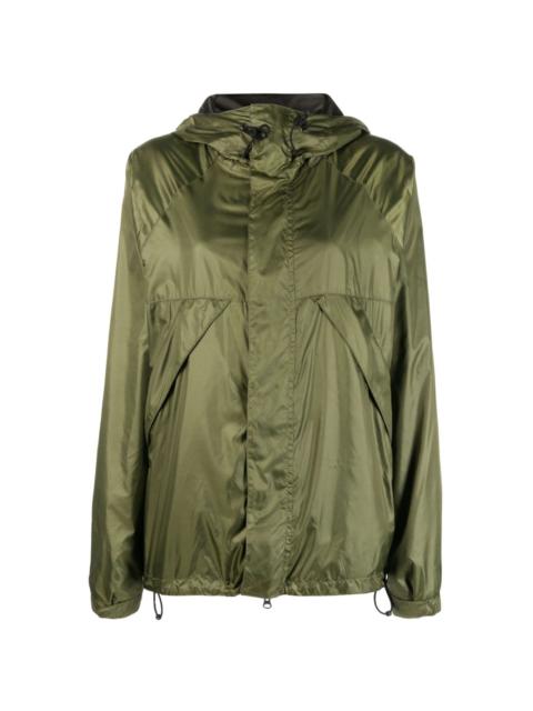drawstring-hood windbreaker jacket