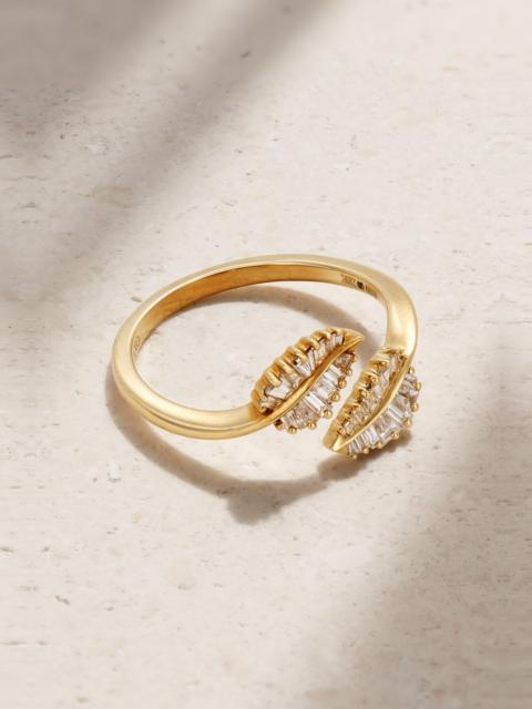 ANITA KO Small Palm Leaf 18-karat gold diamond ring Gold