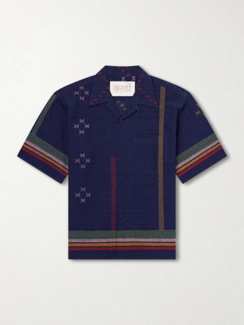 KARDO Rohit Camp-Collar Striped Cotton Shirt