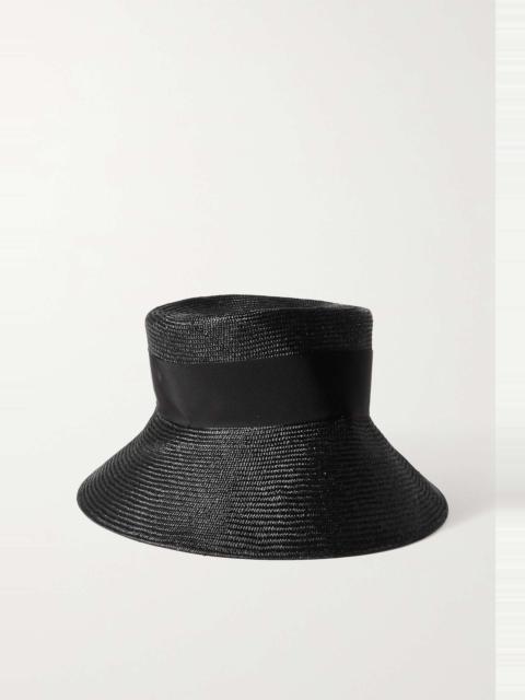 Max Mara Borel grosgrain-trimmed raffia hat