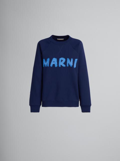 Marni BLUE LOGO JERSEY CREWNECK SWEATSHIRT