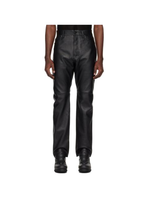 Black Patch Leather Pants