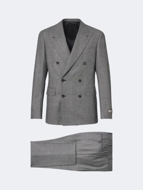 Canali Checked double-breasted wool suit