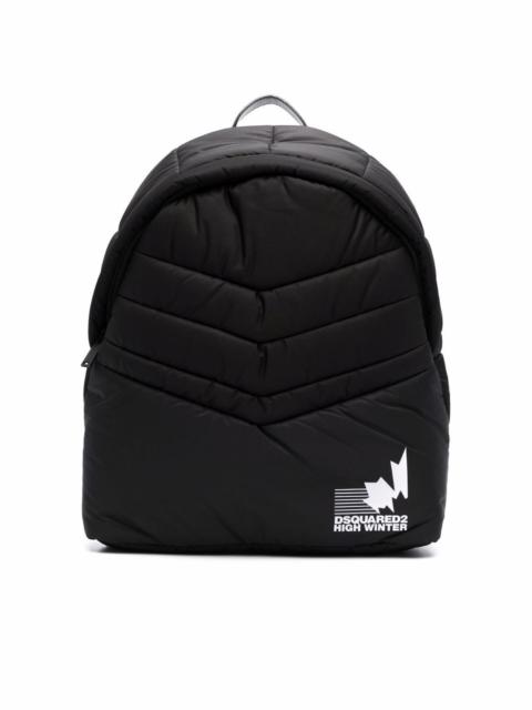 padded logo-print backpack