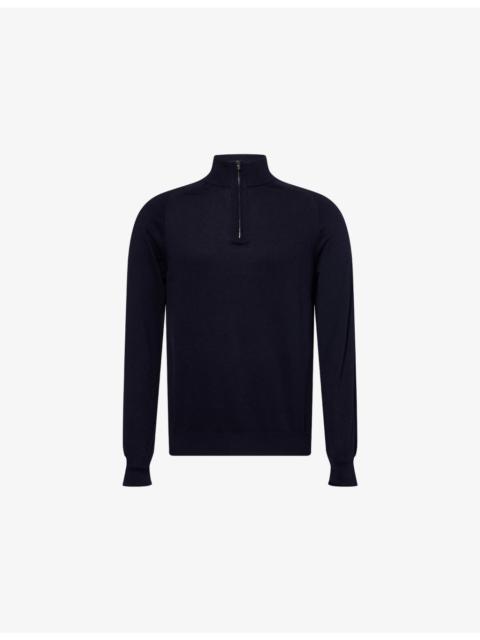 Sunspel Sea Island Half-Zip Cotton and Cashmere-Blend jumper