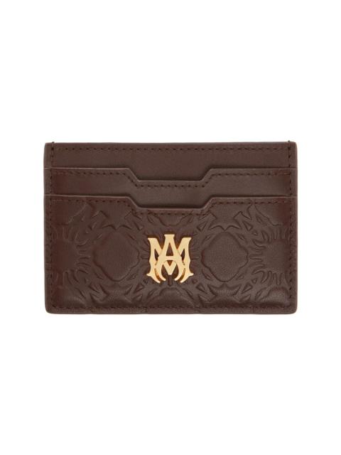 AMIRI Brown 'MA' Quad Leather Card Holder