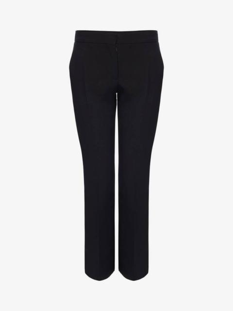 Alexander McQueen Leaf Crepe Cigarette Trouser in Black