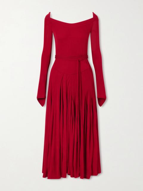 TORY BURCH Jersey Pleated Maxi Dress