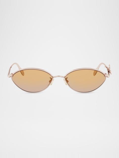 Dior Dior Bow R1U Metal Oval Sunglasses