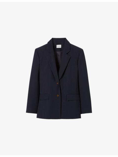 Claudie Pierlot Notch-Lapel Single-Breasted Woven Blazer