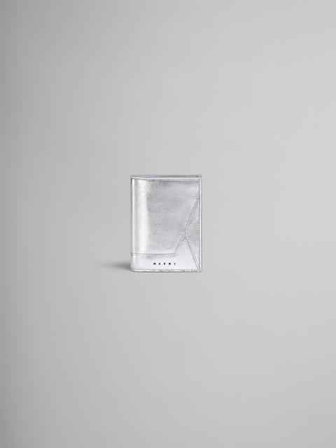 Marni SILVER METALLIC LEATHER BI-FOLD WALLET