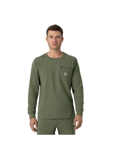 Carhartt Force Cross-Flex Crew Neck Long Sleeve Scrub Top